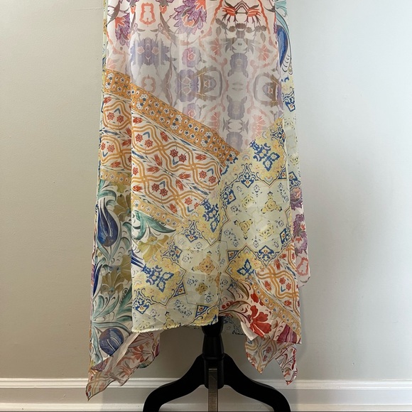 City Chic Zambia Ivory Multicolor Print V-Neck Spaghetti Strap Dress NWT - Picture 7 of 11